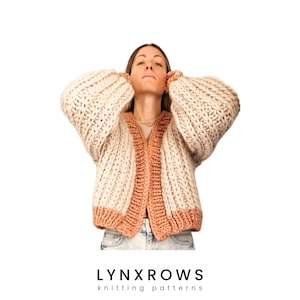 Rei Cardigan Knitting Pattern | Instant Digital Download (English/Italian) | Chunky Knit Cardigan | Modern DIY Knit Cardigan for Sale