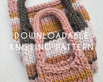 Zero Waste Verona Bag Knitting Pattern | Instant Digital Download (English/Italian) | Chunky Knit Bag PDF | Leftover Yarn Handbag Pattern