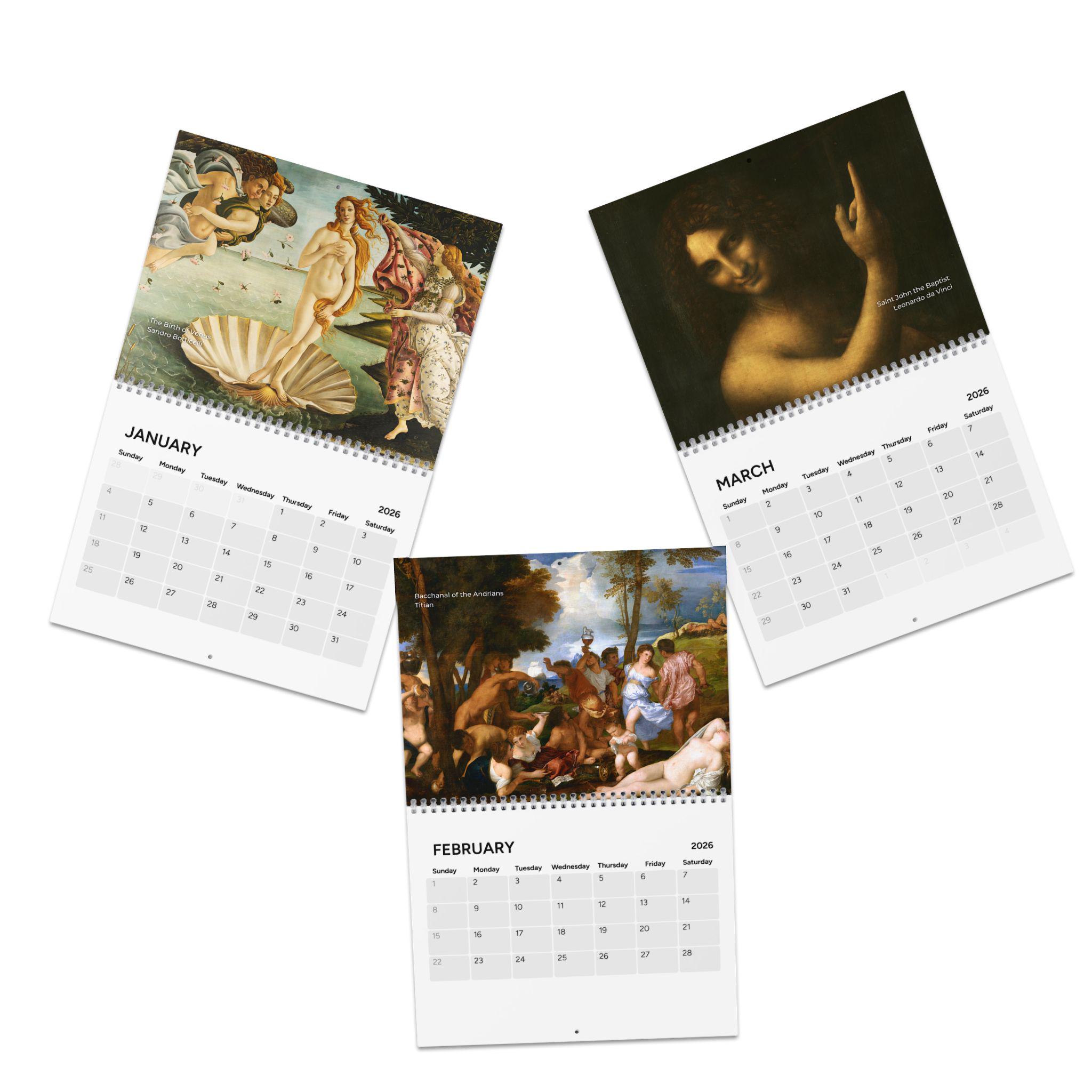 Italian Renaissance Art 2026 Wall Calendar – Classic Paintings - Etsy