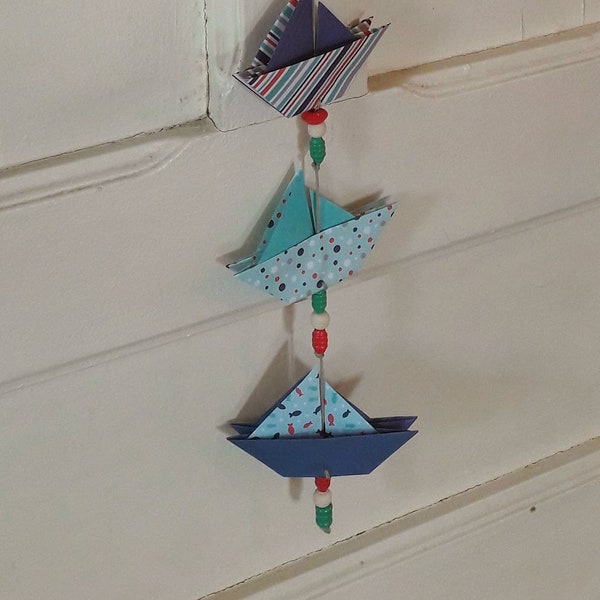 Guirlande bateaux en origami