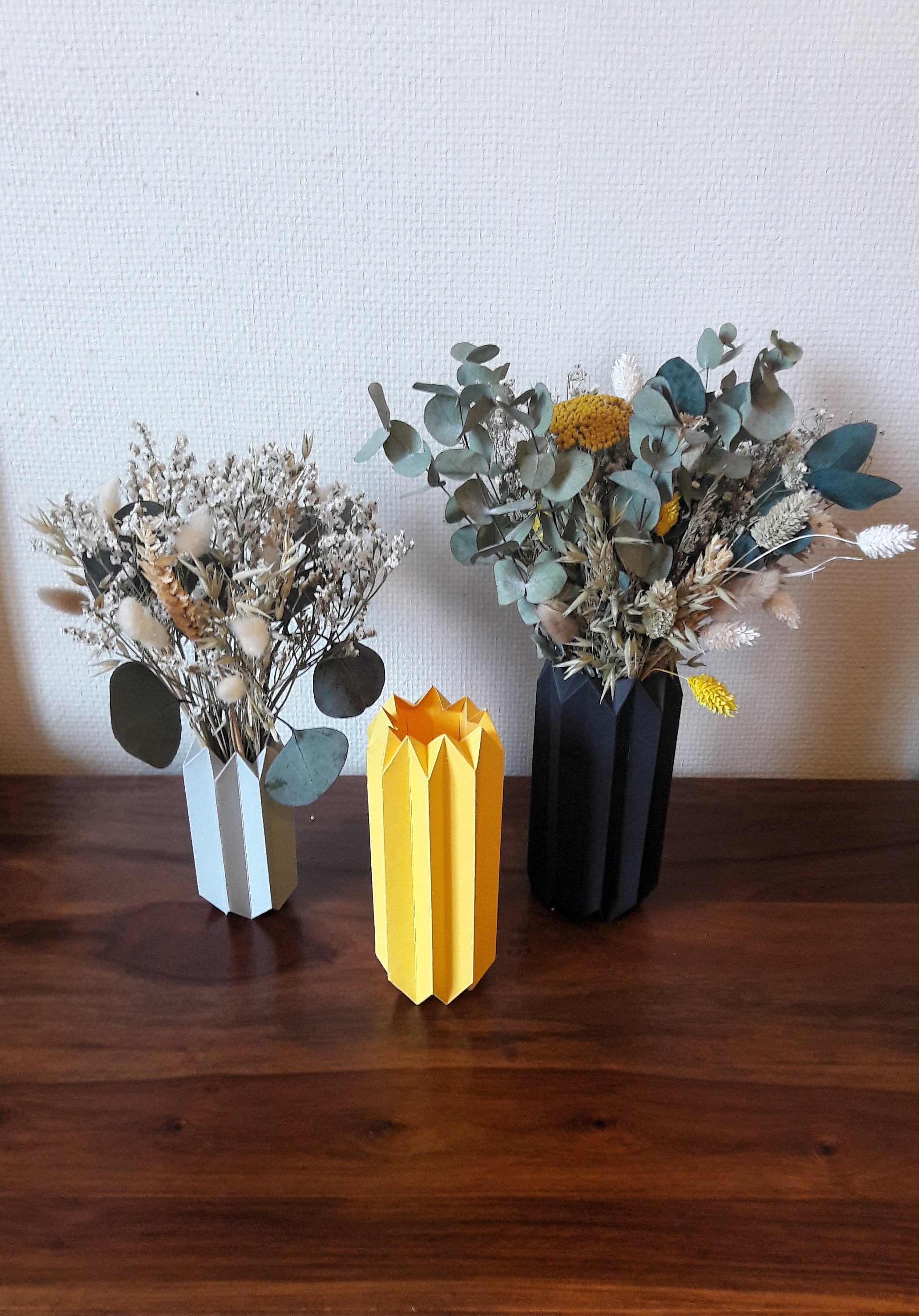 Vase en Origami Pour Fleurs Séchées