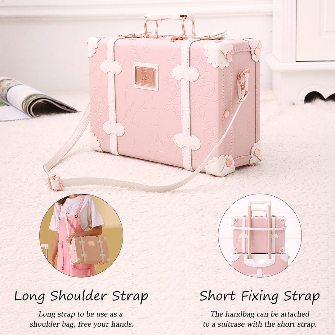 Embossed Pink Carryon Overnight Case Retro Hard Shell Train Etsy