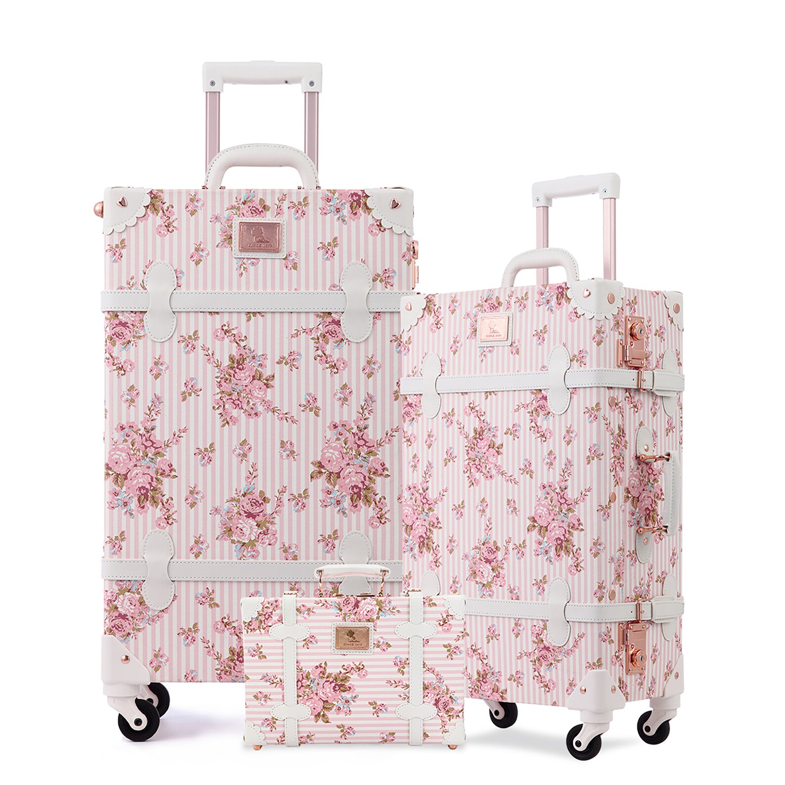 Personalized Pink Floral Suitcase for Women Luggage Set With Etsy