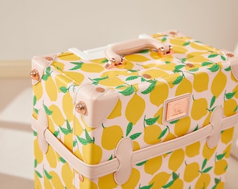 Lemon Pattern Suitcase Set for Woman, Luggage with Wheels, Travel Essentials with Custom Tags, Travel Gift for Her