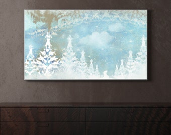 Samsung Frame Tv Art | Frozen Art Frame Tv | Abstract Tv Art | Digital Download | Ocean blue | Snowflake Art | Line art | Frame Samsung TV