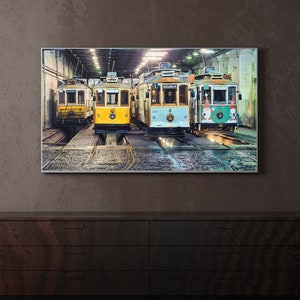 サムスン フレーム テレビ アート | トラム フレーム テレビ | 歴史的な交通機関のテレビ アート | デジタル ダウンロード | さまざまな色 | 公共交通機関 | フレーム サムスン テレビ