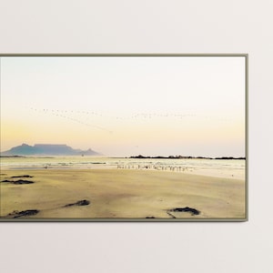 Sunrise view of Table Mountain in Cape Town, Wall Art Poster Printable, Vector Art, Digital Download, Various Sizes, Instant Download