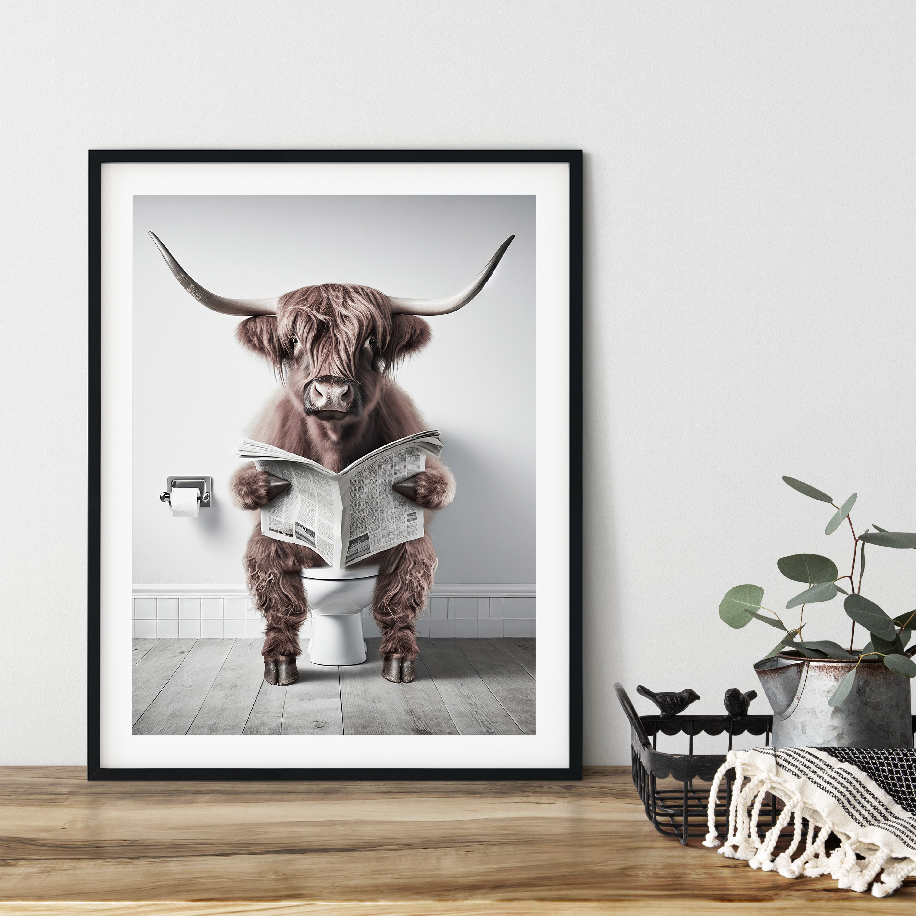 Vache Des Highlands Dans Les Montagnes · Creative Fabrica