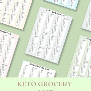 Keto Grocery List, Excel, Printable PDF, Digital Download, Grocery ...