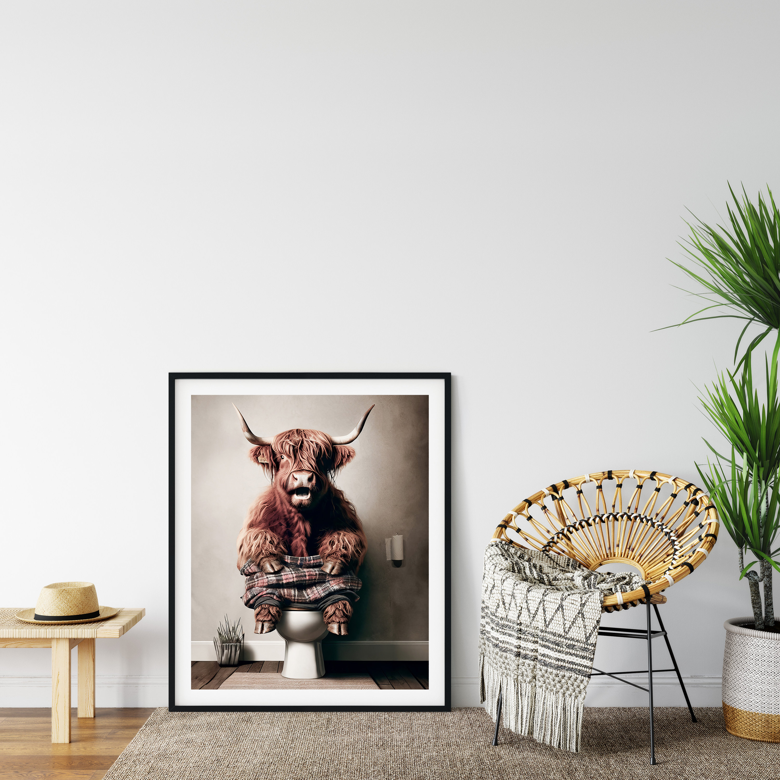Highland Cow, Toilet, Funny Bathroom Wall Art Poster, Printable ...