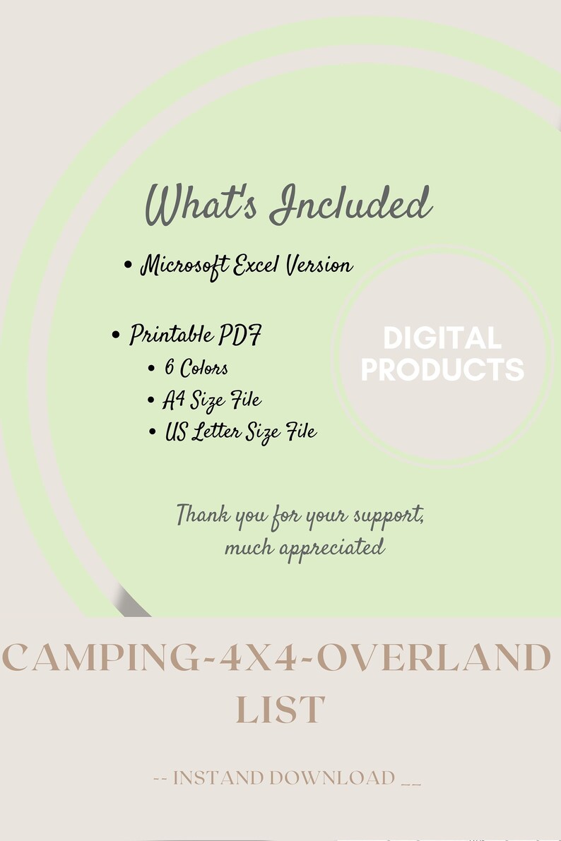 Overlanding Checklist.pdf Camping 4x4 Overland List, Excel, Printable PDF, Digital Download ...