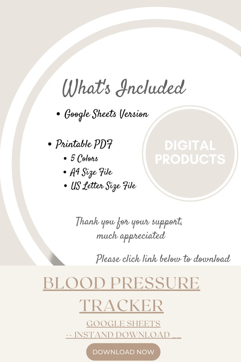 Blood Pressure Google Sheet Tracker, Printable Tracker, Digital