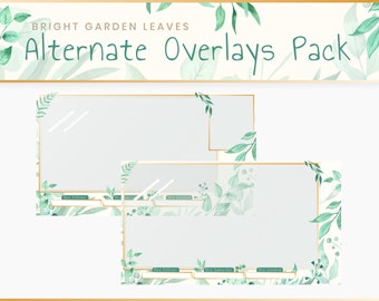 Alternate Stream Overlays - Bright Garden Leaves | Nature | Twitch | Overlay | Banner | Elegant | Streaming | Streamer | Plants | Magic