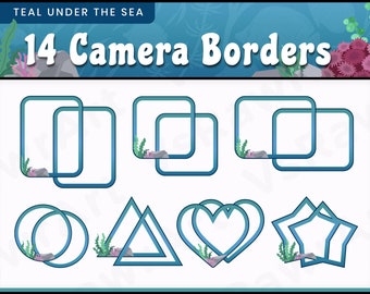 Stream Camera Borders - Teal Under The Sea | Twitch | Overlay | Unique | Stream | Offline | Ocean | Water | Calm | Blue | Plants
