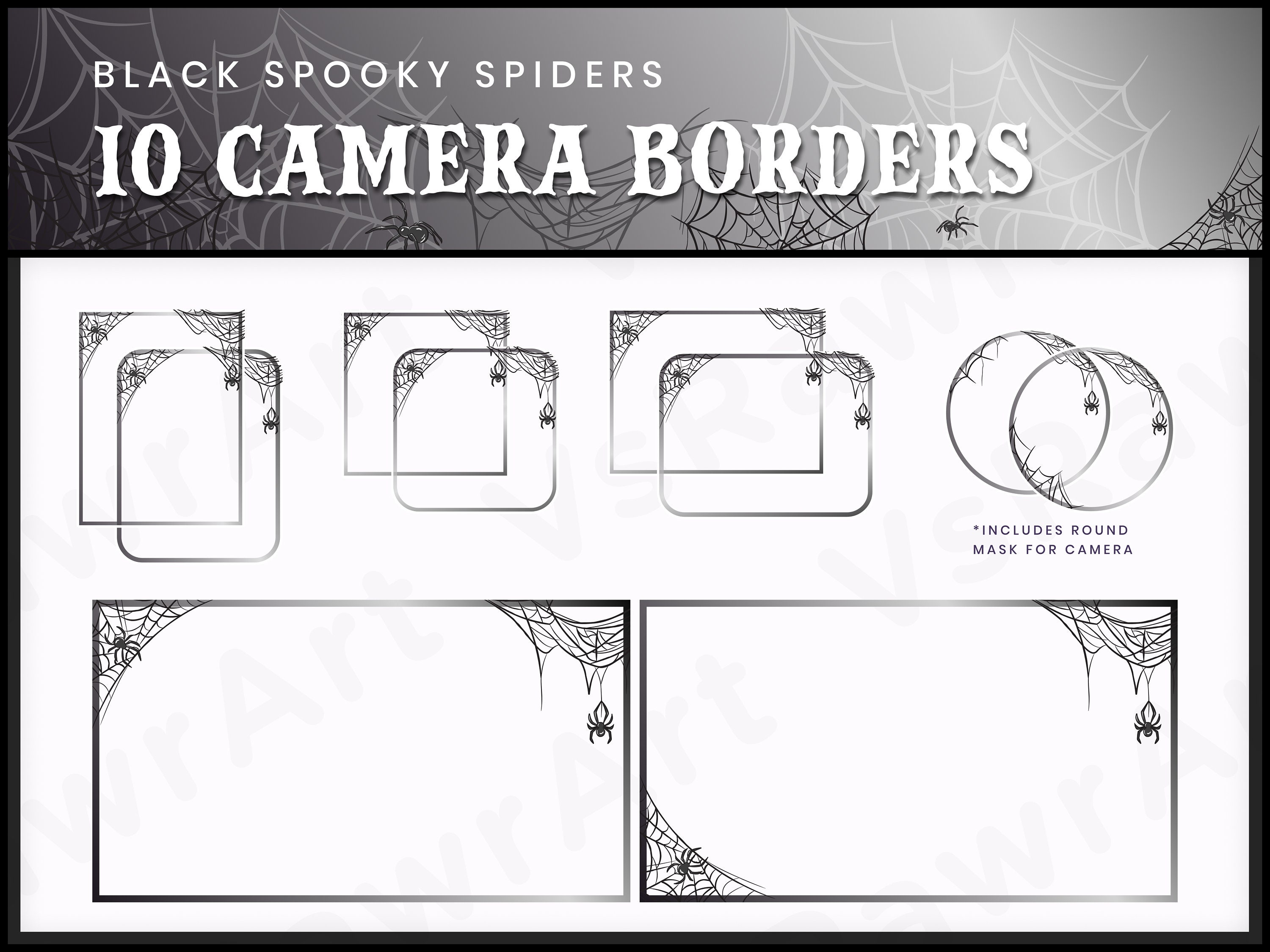 Stream Chat Windows, Camera Borders & Alerts - Black Spooky Spiderweb ...