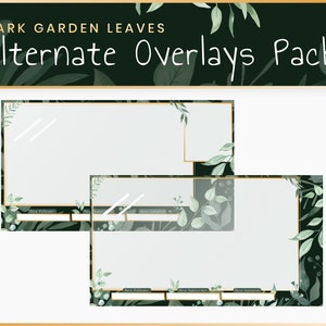 Alternate Stream Overlays Dark Garden Leaves Nature Twitch Overlay Banner Elegant Streaming Streamer Plants Magic image 1