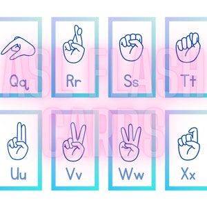 American Sign Language Flash Cards, ASL, Alphabet Printable, Digital ...