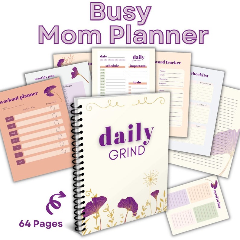 Printable Busy Mom Planner Purple Planner Mom Life Mom - Etsy
