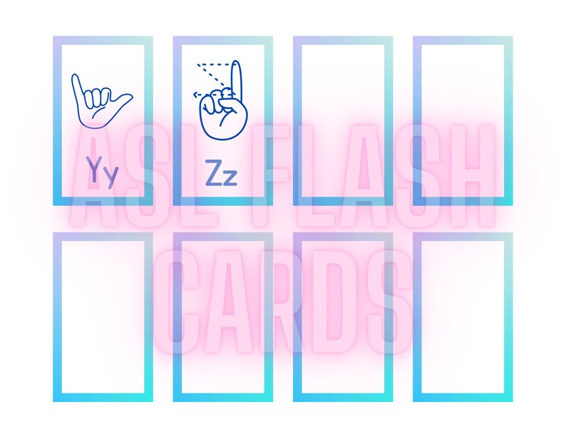 American Sign Language Flash Cards, ASL, Alphabet Printable, Digital