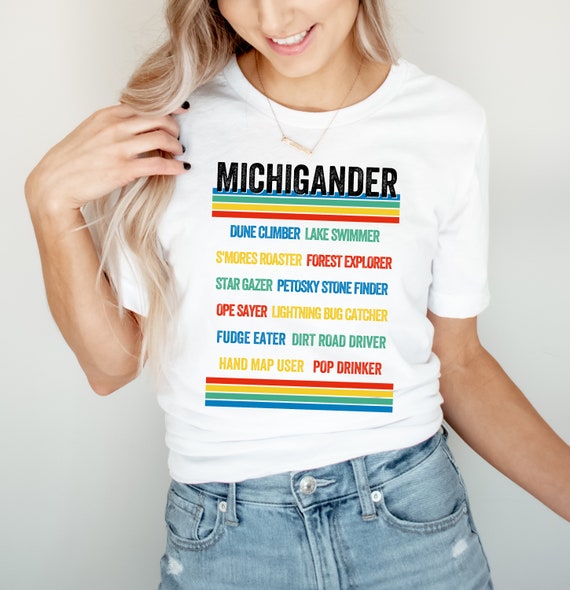 Thankful In Michigan Michigander Fall Thanksgiving Map Gift T-Shirt Thankful In Michigan Michigander Fall Thanksgiving Map Gift T-Shirt