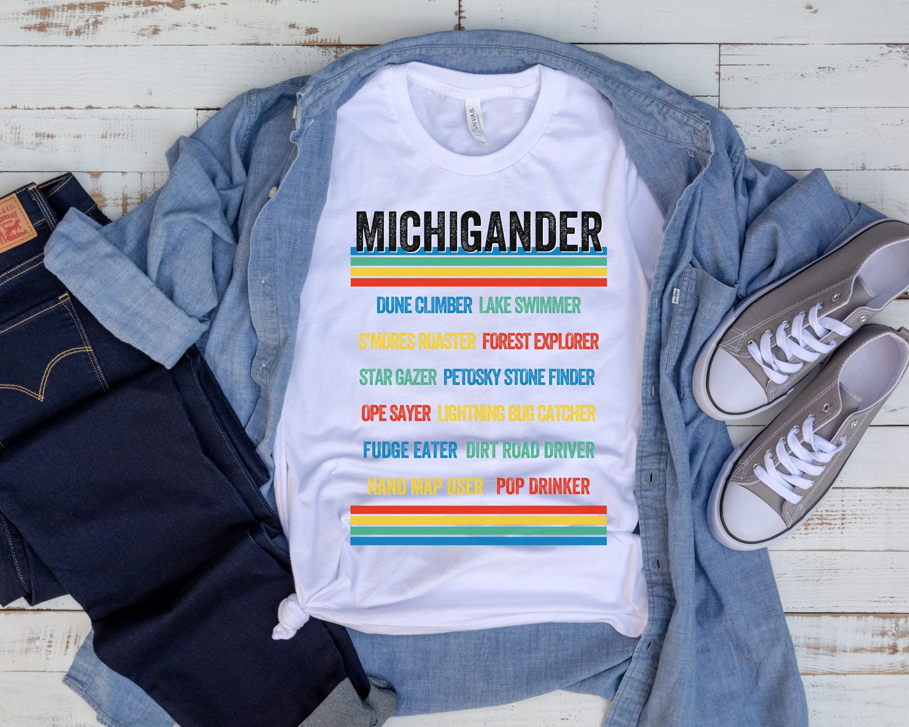 Thankful In Michigan Michigander Fall Thanksgiving Map Gift T-Shirt Thankful In Michigan Michigander Fall Thanksgiving Map Gift T-Shirt