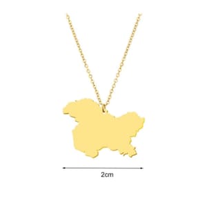 Collar con mapa de Cachemira - Oro - Antideslustre, antialérgico, resistente al agua, alta calidad
