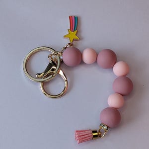 Keyring, pendant, bag charm, bag accessories, zipper, glitter, shaker