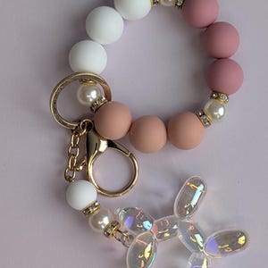 Keyring, pendant, bag charm, bag accessories, zipper, glitter, shaker