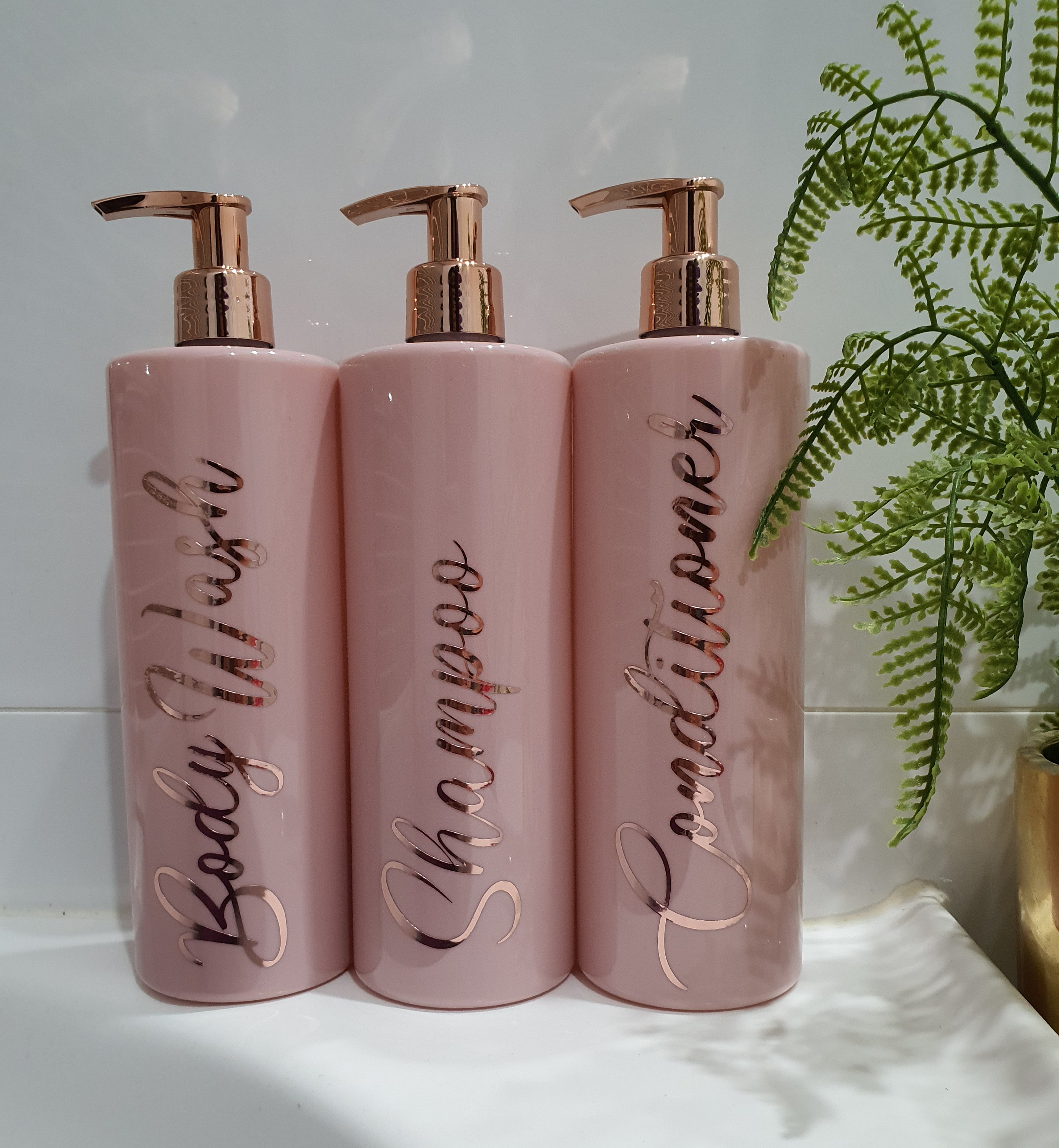 Rose Gold and Pink Shampoo Conditioner and Body Wash Bottles Etsy Australia