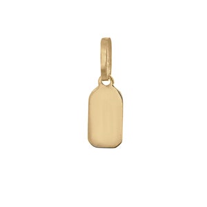 Colgante rectangular de oro de 14K/10K/9K con dije personalizado, placa con grabado de inicial personalizada