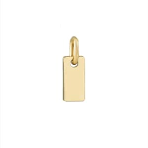 14K/10K/9K Solid Gold Rectangle Pendant Tag Personalized Charm Custom Initial Engraving yellow Gold Sheet Thick 0.50mm/24 gauge