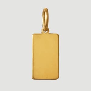 14K / 10K / 9 Karat Solid Gold Rechteck Anhänger Vertikale Tag personalisierte Charme Benutzerdefinierte Initiale Gravurplatte für Halskette