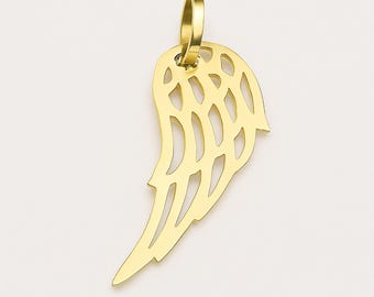 Massief 14k/10K/9kt gouden hanger met engelenvleugelhanger voor ketting