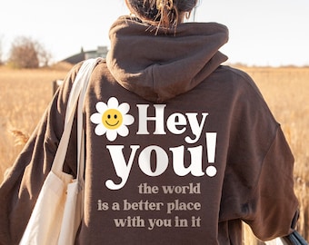 Positive Trendy Hoodie | Oversized Hoodie | Aesthetic Clothing | Oversized Sweater | Y2K | VSCO Hoodie | Tumblr Hoodie |  Words On Back