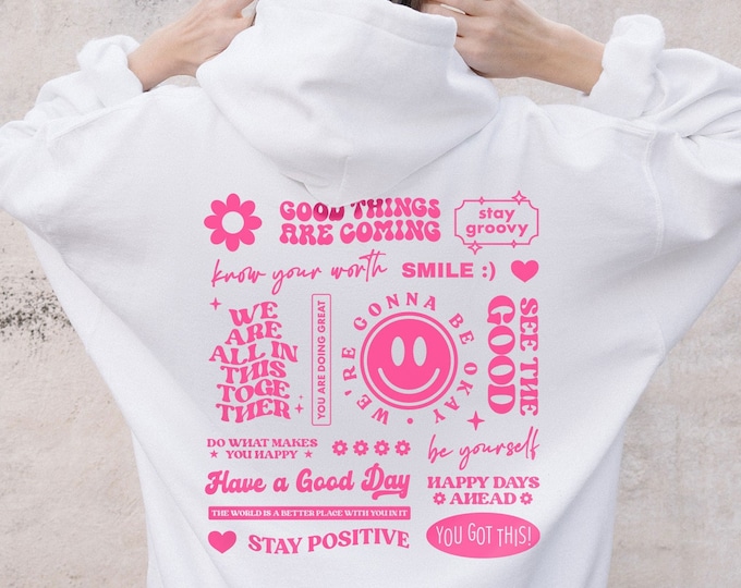 Pure Cotton Hoodie with Hopeful Colorful Print – Wear the Vibrance! main image 0