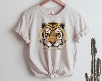 Tiger T-Shirt / T-Shirt oversize da donna / Get em Tiger / tshirt da donna / Camicia Boho / T-shirt stile vintage / Maglietta gatto / Regalo per lei