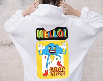 Good Vibes Trendy Hoodie - Y2K Oversized hoodie | Aesthetic Hoodie | Positive Hoodie | VSCO Hoodie | Tumblr Hoodie | Cute hoodie
