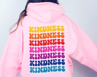 Kindness Retro Trendy Hoodie / Oversized Hoodie / Ropa estética / Trendy Hoodie / Vintage Y2k / Sudadera con capucha con palabras en la espalda