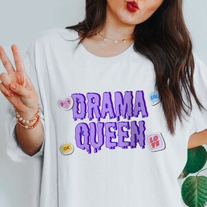 Drama Queen Oversized T-Shirt | Best Friend Shirt | Aesthetic Shirt | Trendy Shirt | Funny Gift for her | Best Friend Gift | Y2K 90&#39;s Style