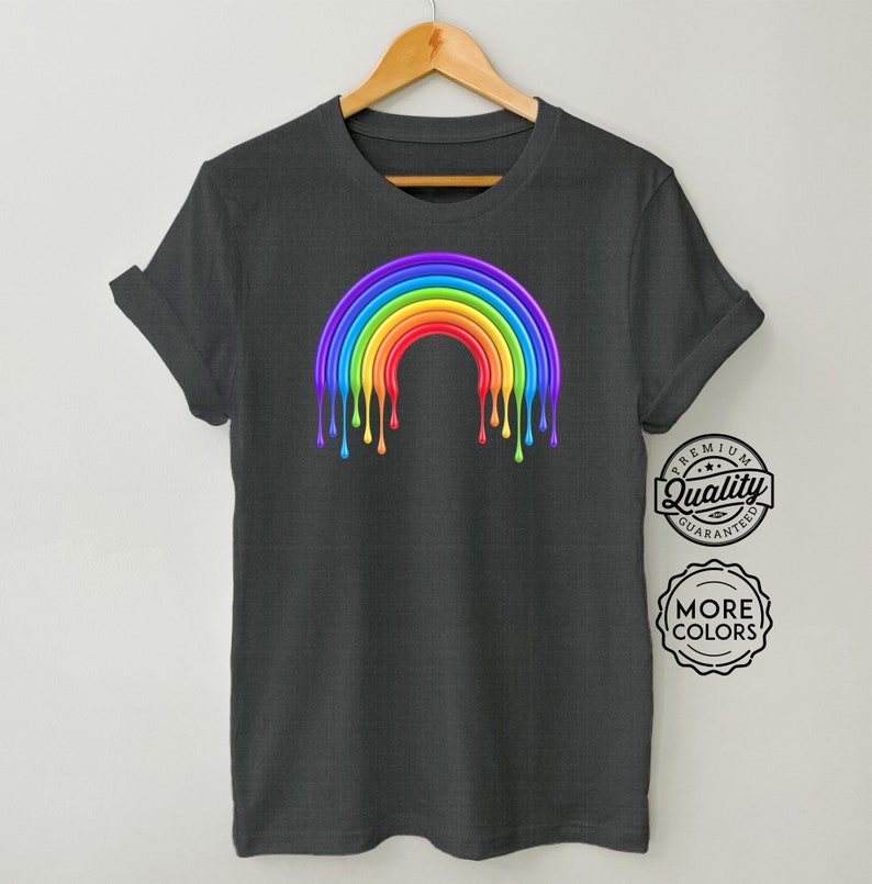 Rainbow Dripping Paint Shirt LGBTQIA Tee Gay Pride Rainbow T Etsy