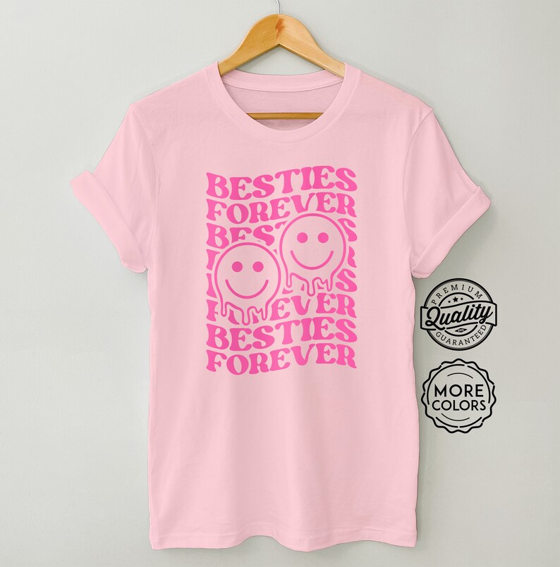 Best Friends Tshirt Oversized Retro Smiley Face Shirt Besties Forever