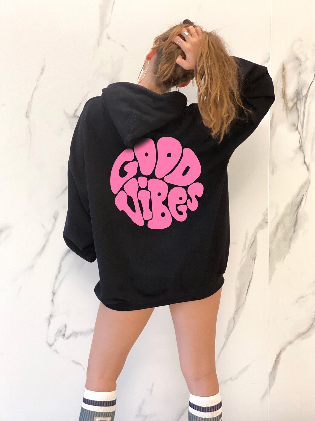 Good Vibes Hoodie Oversized Hoodie Good Vibes Only Etsy