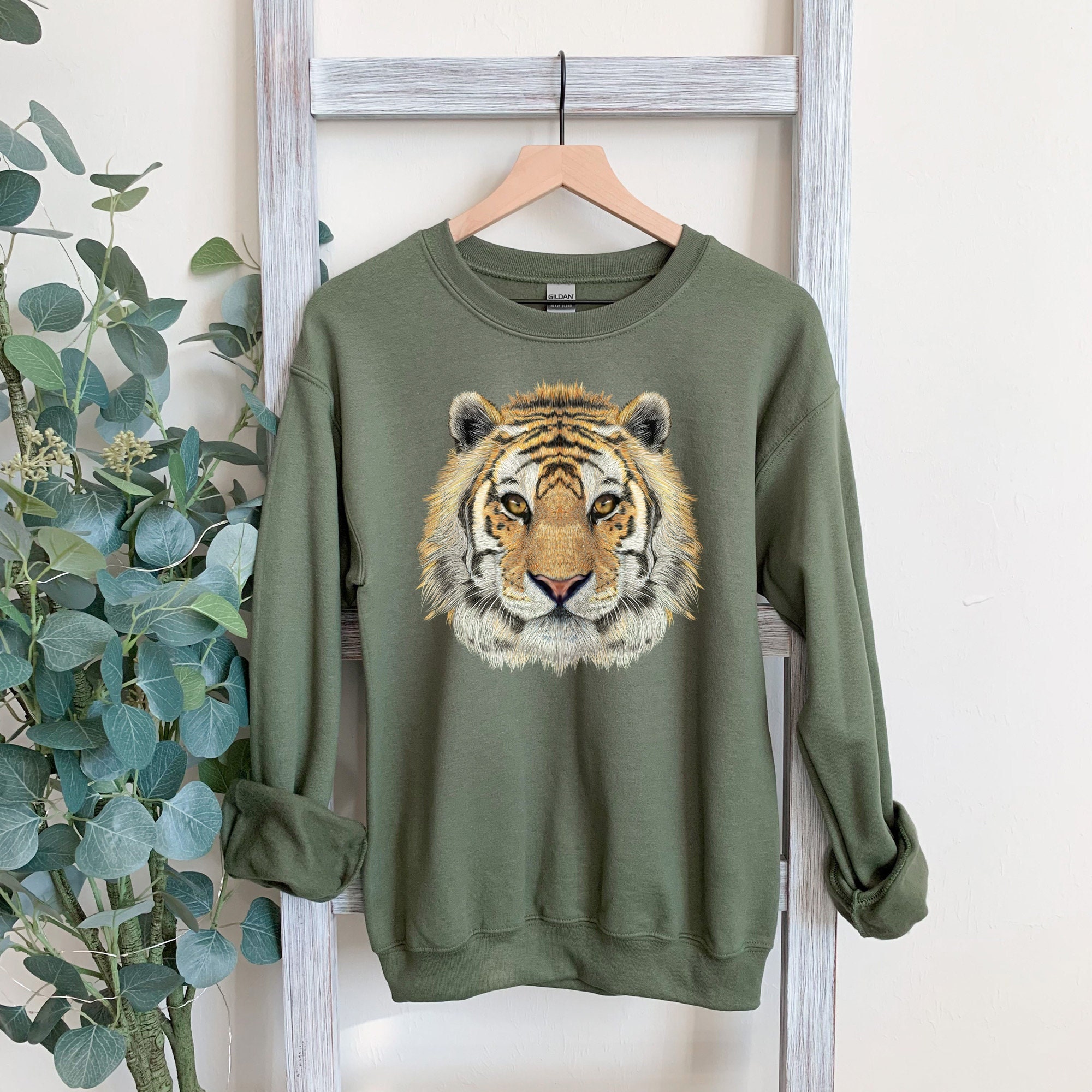 HUMAN MADE Cartoon Tiger Head Letter Fallow Baggy Round Neck Wool Knit  Sweater Pullover For Men And Women