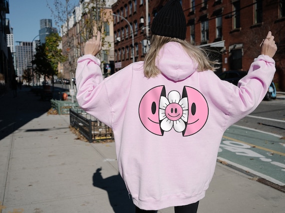Smiley Face Flower Trendy Hoodie Oversized Hoodie Aesthetic Hoodie