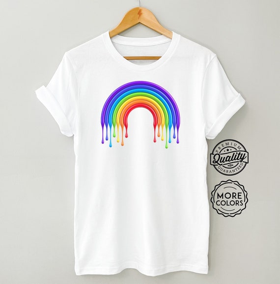 Rainbow Dripping Paint Shirt LGBTQIA Tee Gay Pride Rainbow T Etsy
