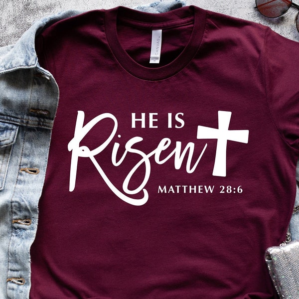 He is Risen Svg, Religious Svg, Matthew 28:6, Christian Svg, Cross Svg, Digital Cut File, Instant Download