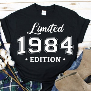 1984 edición limitada svg, camisa de 1984, camisa de cumpleaños de 1984, personalización de la camisa de fiesta de cumpleaños, tazas, archivo de corte digital, descarga instantánea