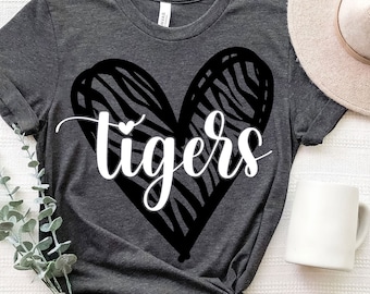 Tigers Maskottchen Svg, Tigers Svg, Tigers Herz Leopard Svg, Fußball, Basketball, Baseball, Sport, Digital Cut Datei, Sofortiger Download