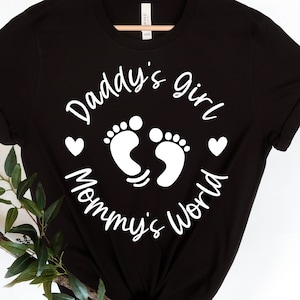 Daddy's Girl And Mommy's World Svg, Baby Girl Svg, Mother's Day Svg, Father's Day Svg, New Baby Svg, Mommy Svg, Daddy Svg, Digital Cut File