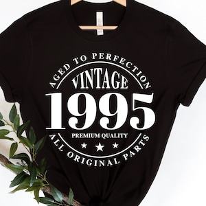1995 Vintage Geburtstag svg, 1995 Shirt, 1995 Geburtstagsshirt, Born in 1995, Aged to Perfection Svg, Tassen, Digital Cut File, Sofortiger Download